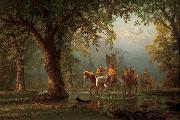 Albert Bierstadt Departure of an Indian War Party USA oil painting artist